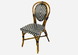 Parisian Rattan Chair - White & Blue