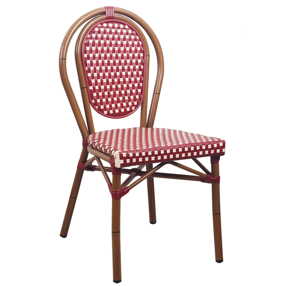 rattan seat red and white