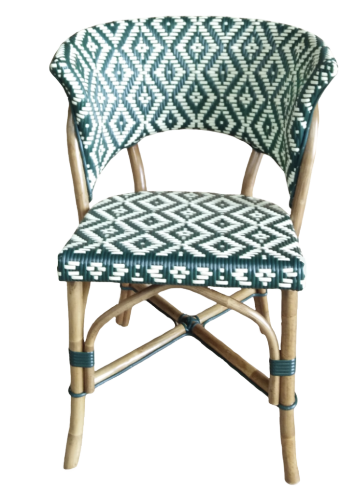 blue weave rattan seat